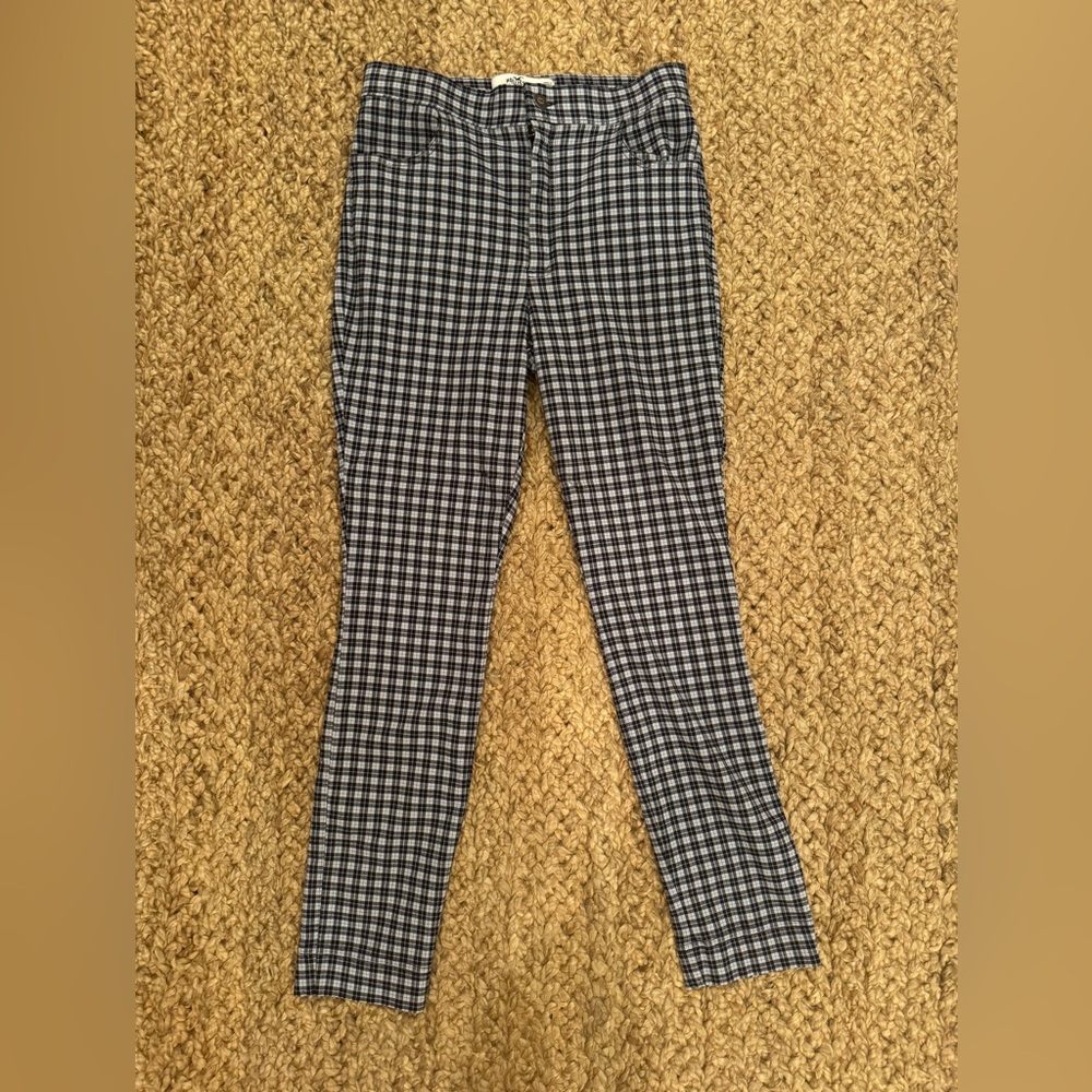 Hollister Blue Plaid Ultra High Rise Pants|Size M